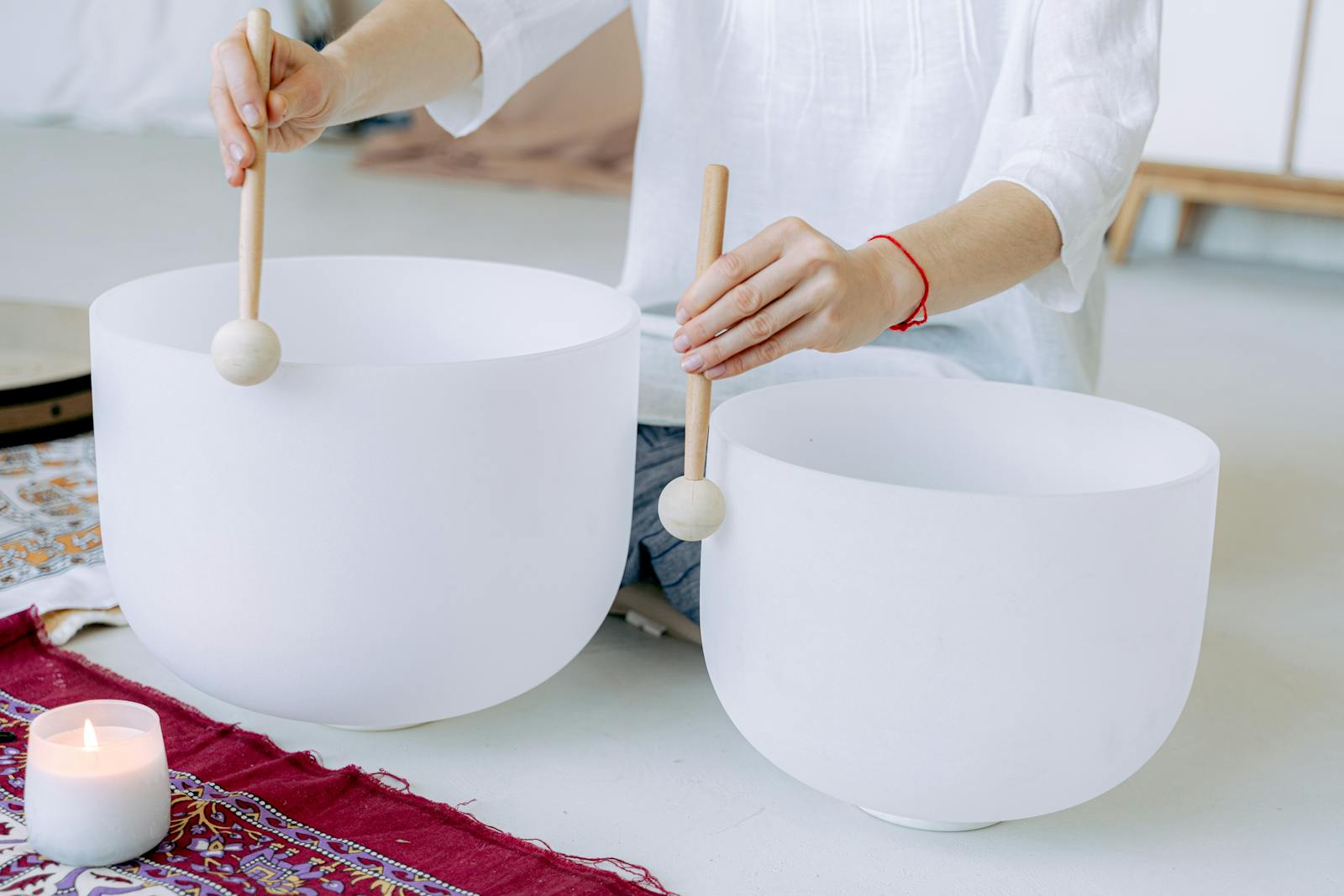 Person Holding Mallets